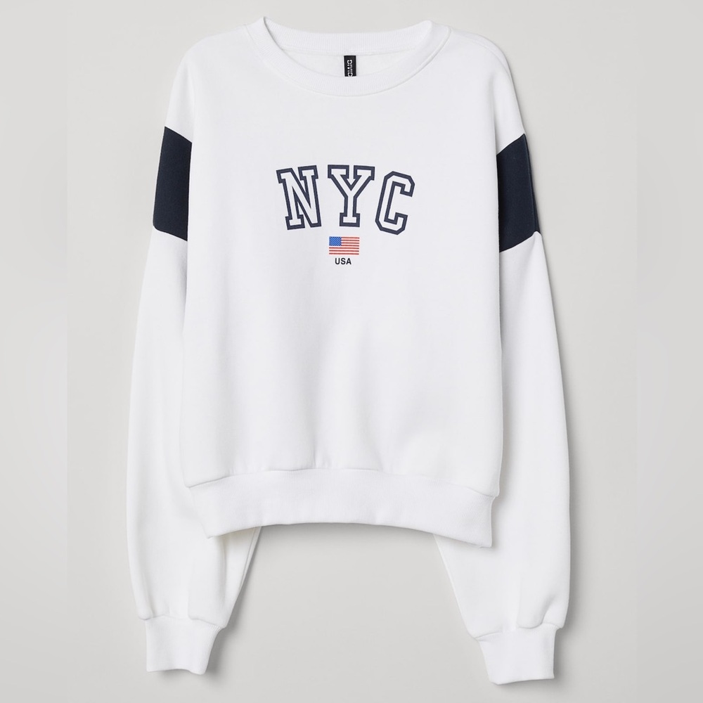 H&M NYC Color-Block Sweatshirt | Size Small